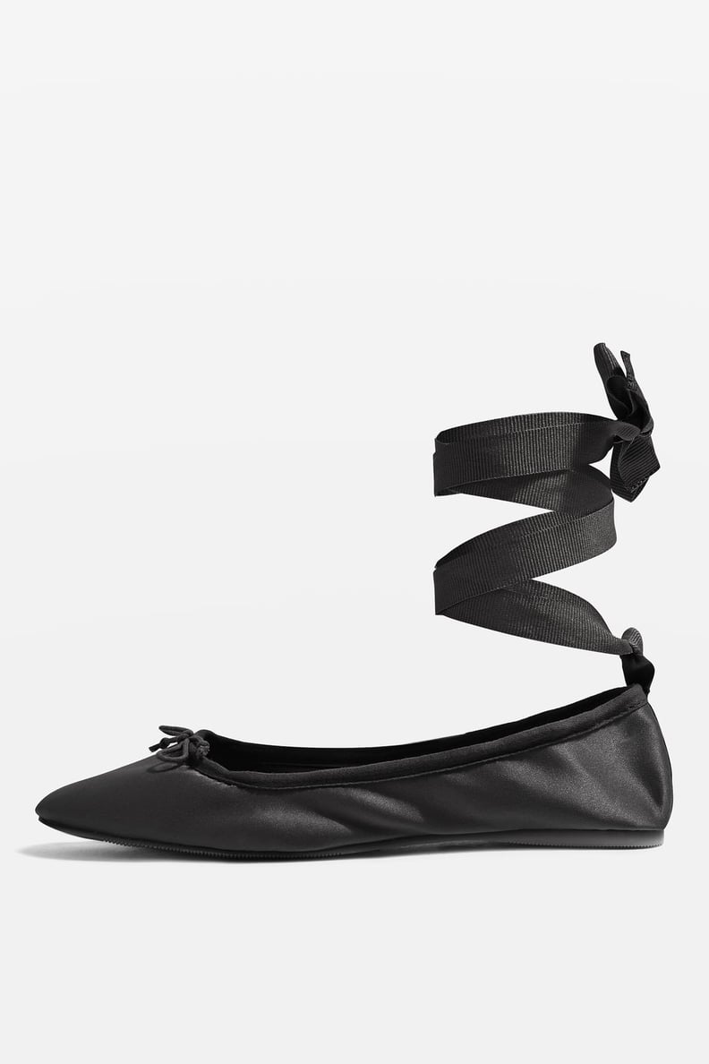 Topshop Violet Satin Ballet Shoes