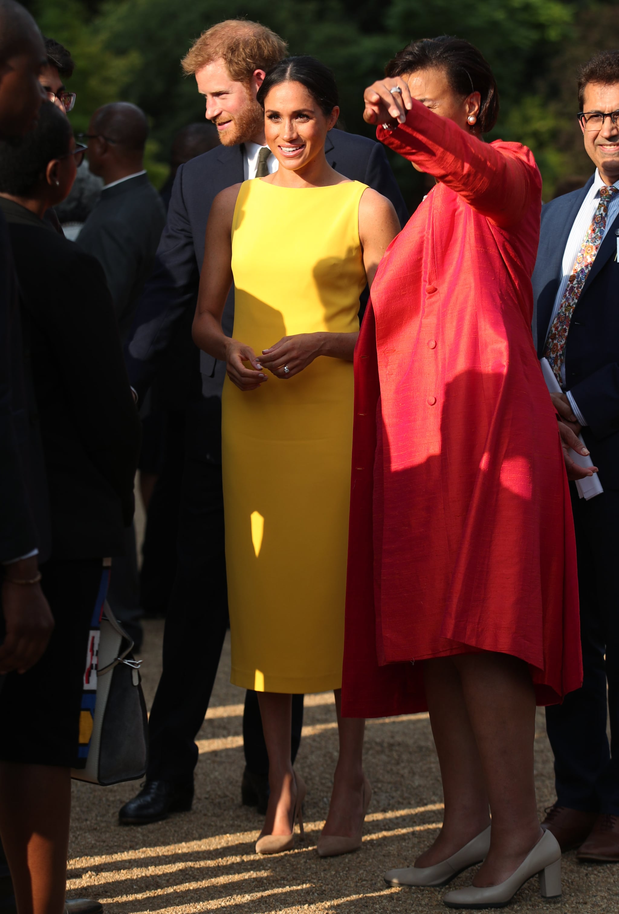 Meghan Markle Yellow Brandon Maxwell Dress