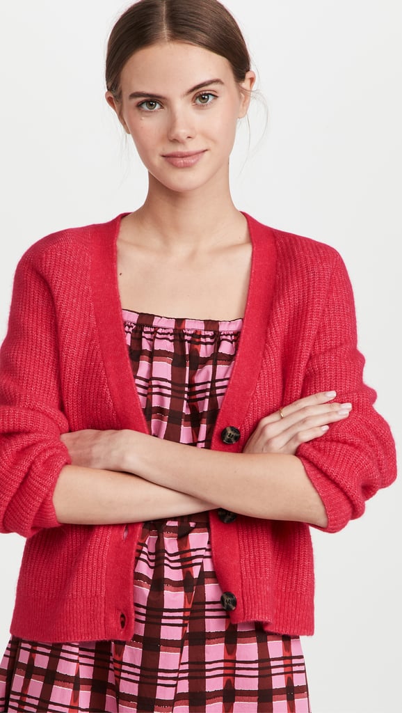 A Cool Cardi: Ganni Soft Wool Knit Cardigan