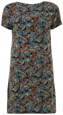 Alice & You Petite Teal Paisley Print Shift Dress ($44)