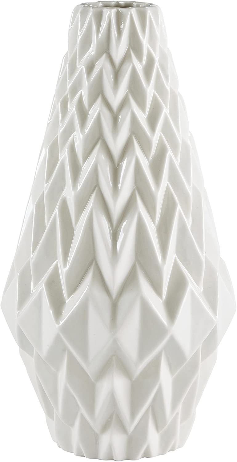 A Textural Vase: Rivet Modern Geometric Pattern Decorative Stoneware Vase