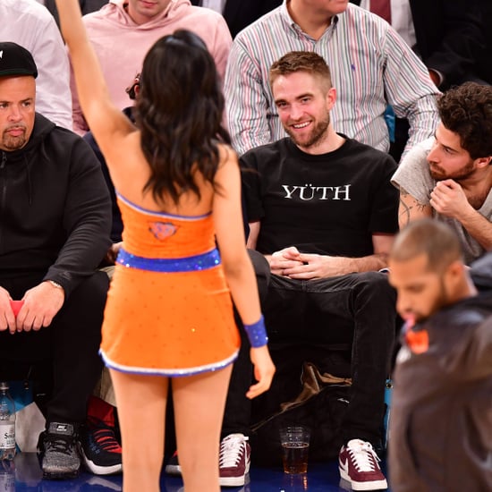 Robert Pattinson Watching Dancers at Knicks Game Nov. 2017