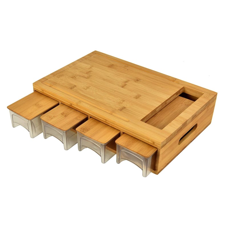 Large Bamboo Cutting Board with Drawers