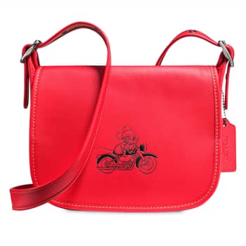 Disney x Coach + Mickey Mouse Patch Patricia Leather Saddle Bag