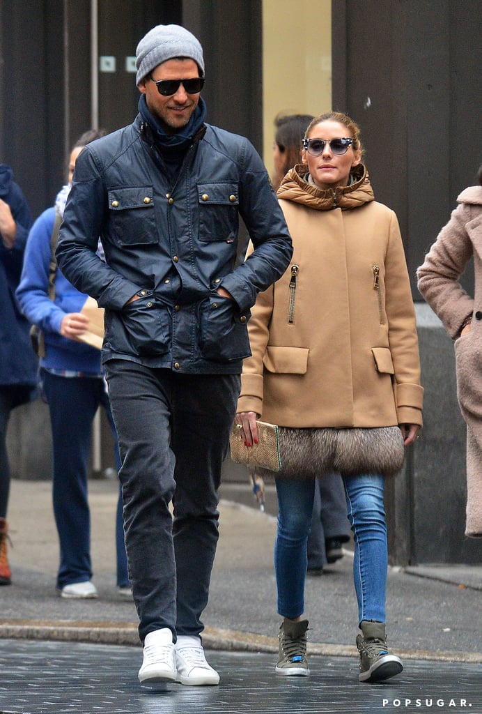 Olivia Palermo Fur Raincoat May 2016