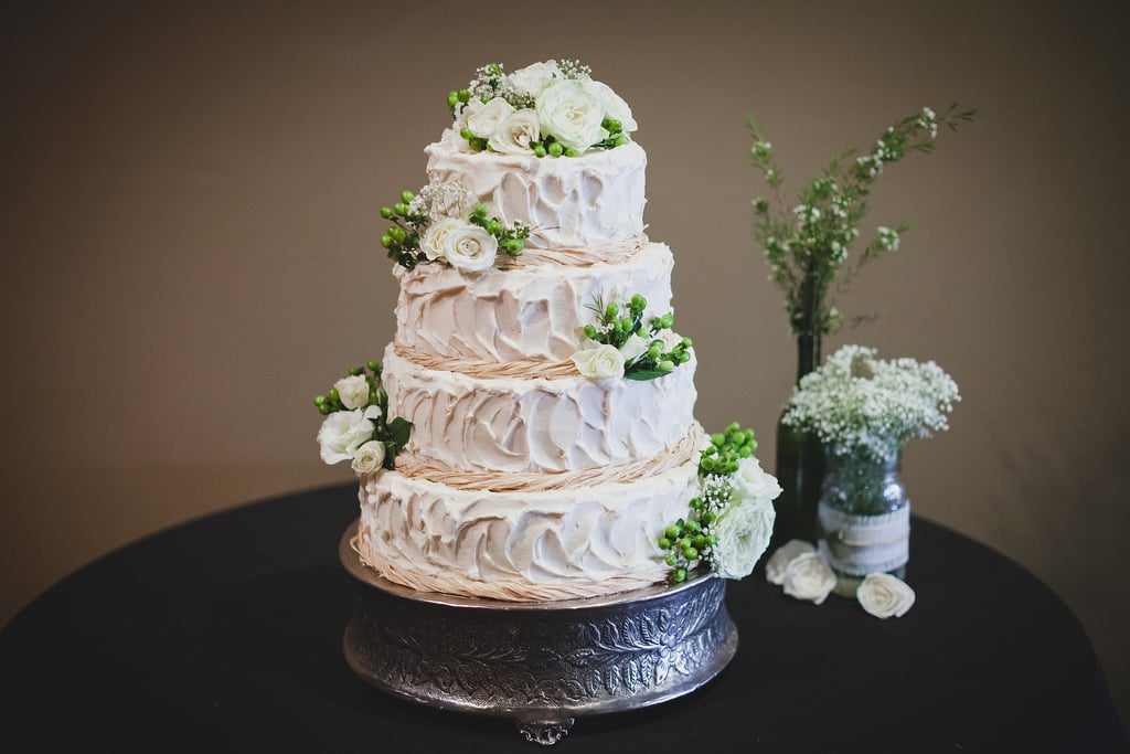 The leaf texture of the frosting on this is so subtly mirrored via the cake plate, you might not notice it at first — but once you do, you realize what a sweet touch it adds.