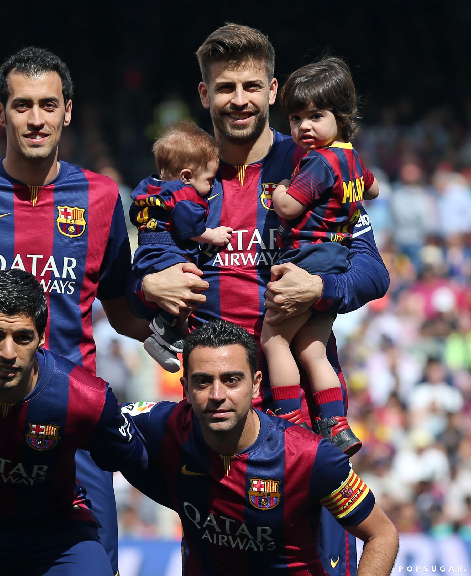 Celebrity Entertainment Shakira Brings The Kids To Cheer For Gerard Pique See The Cute Pics And Pda Popsugar Celebrity Photo 3