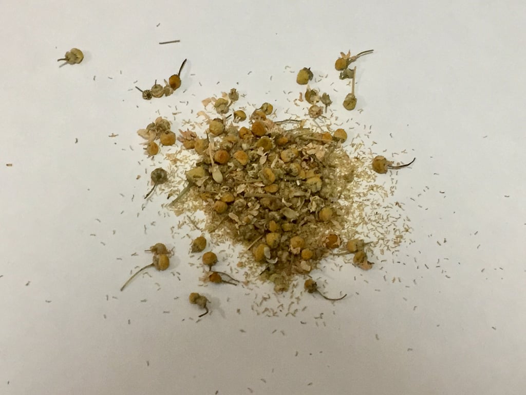 How to Use It: To make chamomile flowers into a spot treatment all you need is an ice tray, water, and chamomile flowers. In an ice tray (preferably one with a lid), add 1/2 teaspoon of chamomile buds to each cube and then slowly fill the tray with distilled or boiled water as if you were refilling an ice tray. Once the ice is completely frozen, apply one cube on a pimple until the ice is melted or until you can't stand the temperature. Be strong, because the ice will constrict blood vessels and reduce the inflammation.  
The chamomile will do its job by killing the acne-causing bacteria and soothing the area. The best part about these chamomile ice cubes is that your skin won't feel overly dry. This reduces the temptation of globbing on too much moisturizer and clogging the pore.