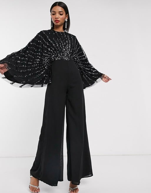 embellished wide leg jumpsuit
