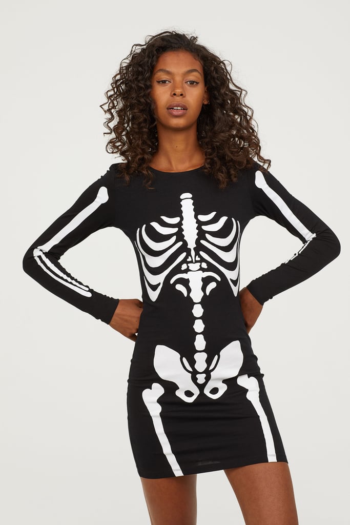 H&M Fitted Skeleton Jersey Dress