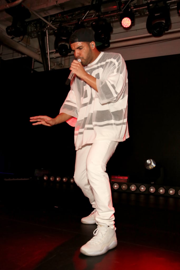 Drake got on stage for a performance during the Revolt party.