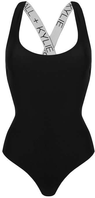 Kendall Kylie At Topshop Tape Detailed Swimsuit 75 Kendall And 