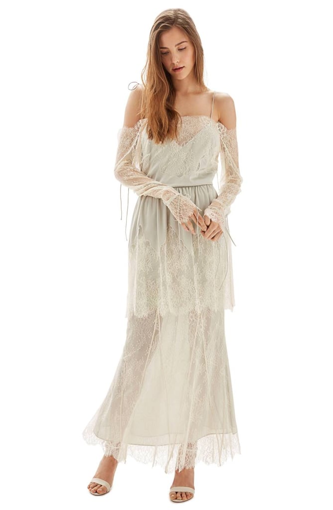 Topshop Bride Bardot Lace Off-the-Shoulder Gown