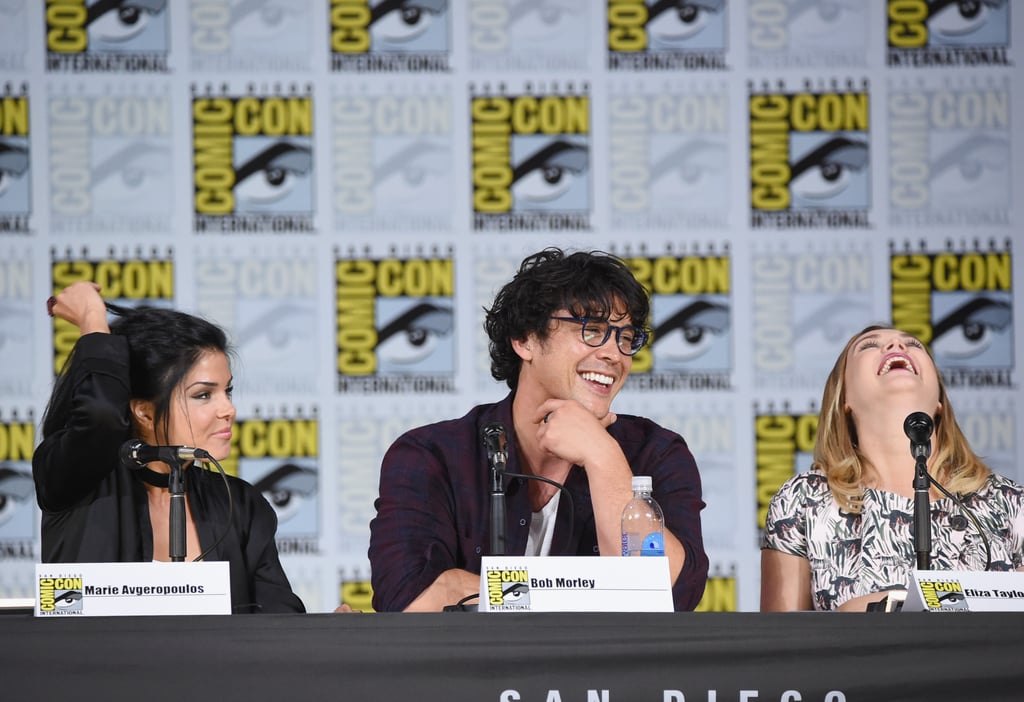 Pictured: Marie Avgeropoulos, Bob Morley, and Eliza Taylor.