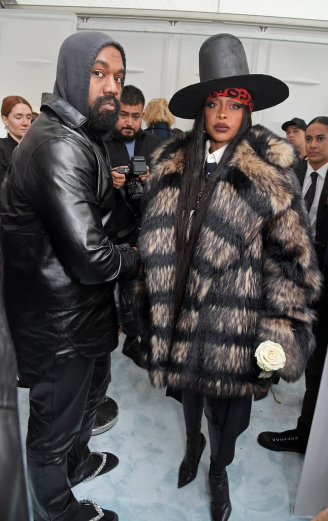 Kanye West and Erykah Badu at the Burberry Spring/Summer 2023 Show