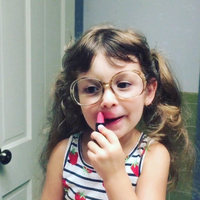 When she did her own makeup.
