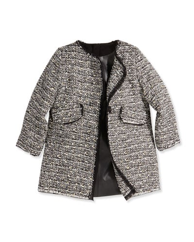 Milly Minis Metallic Tweed A-Line Coat