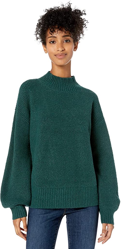 Goodthreads Women's Boucle Shaker Stitch Balloon-Sleeve Sweater