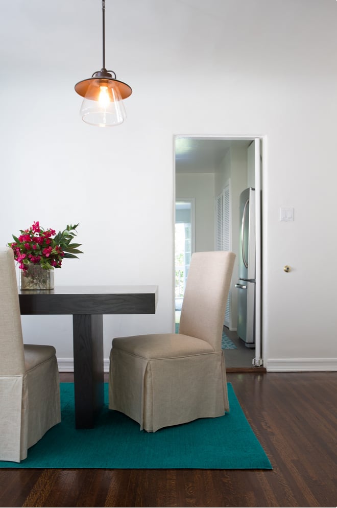 If you've wished for an easier and less expensive way to keep rugs clean, you'll want to get acquainted with Ruggable. Their two-piece rug system allows you to easily remove the cover from a rug pad, so you can wash it at home. Life-changing! While they have some pretty pattern choices, I love the vibrant color of their chenille aqua blue set ($150). 
— AE