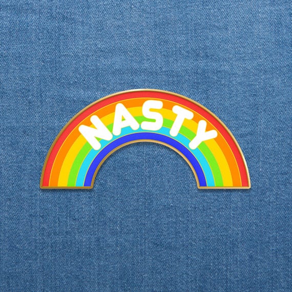 Nasty Retro Rainbow Enamel Pin