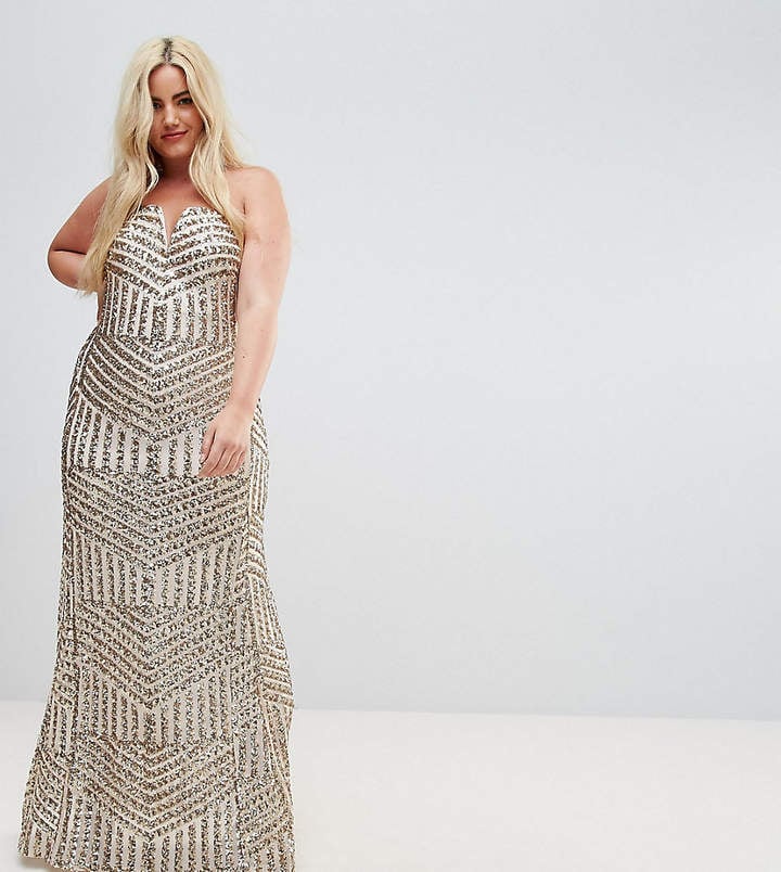 Tfnc Plus Bandeau Sequin Maxi Dress