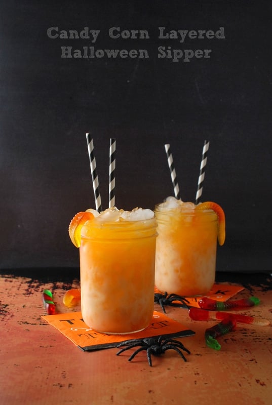 Candy Corn-Layered Halloween Sipper