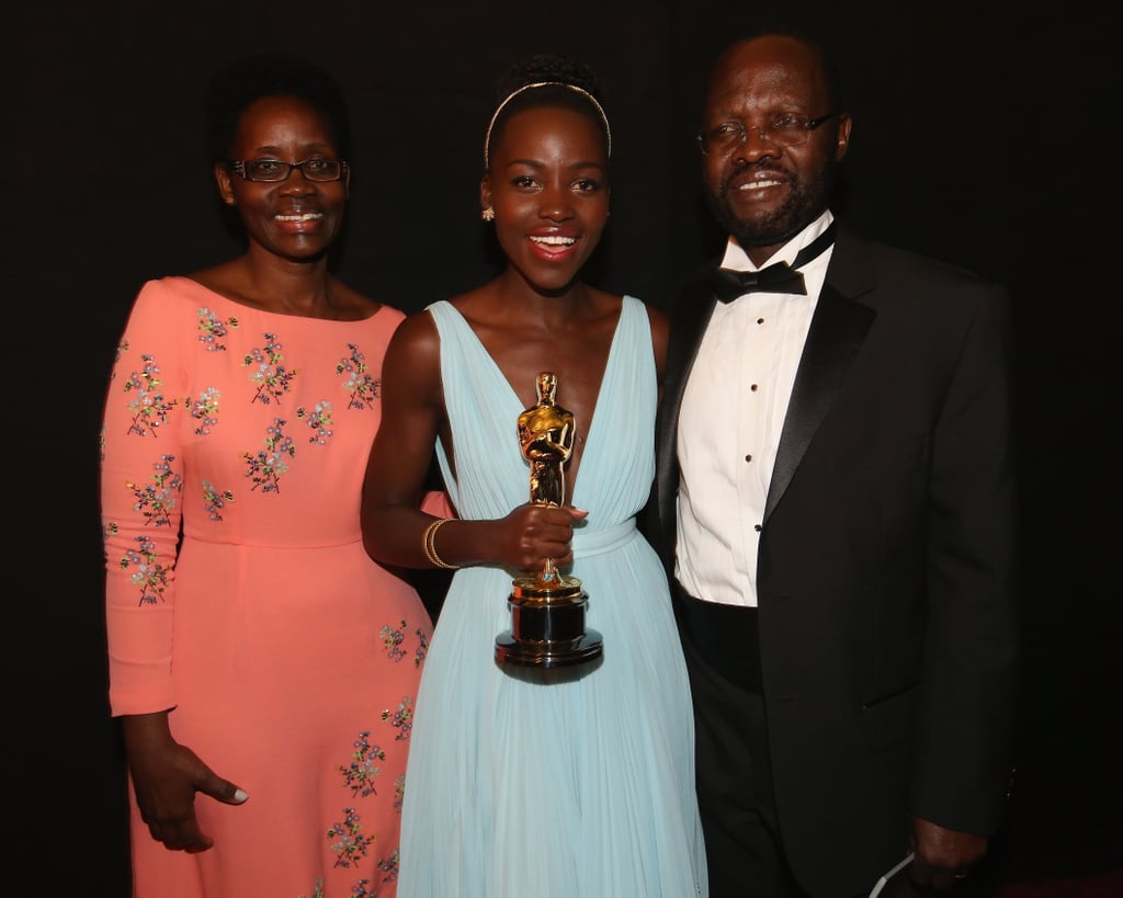 Lupita Nyong'o celebrated her best supporting actress Oscar win with her proud parents, Dorothy and Peter Nyong'o.