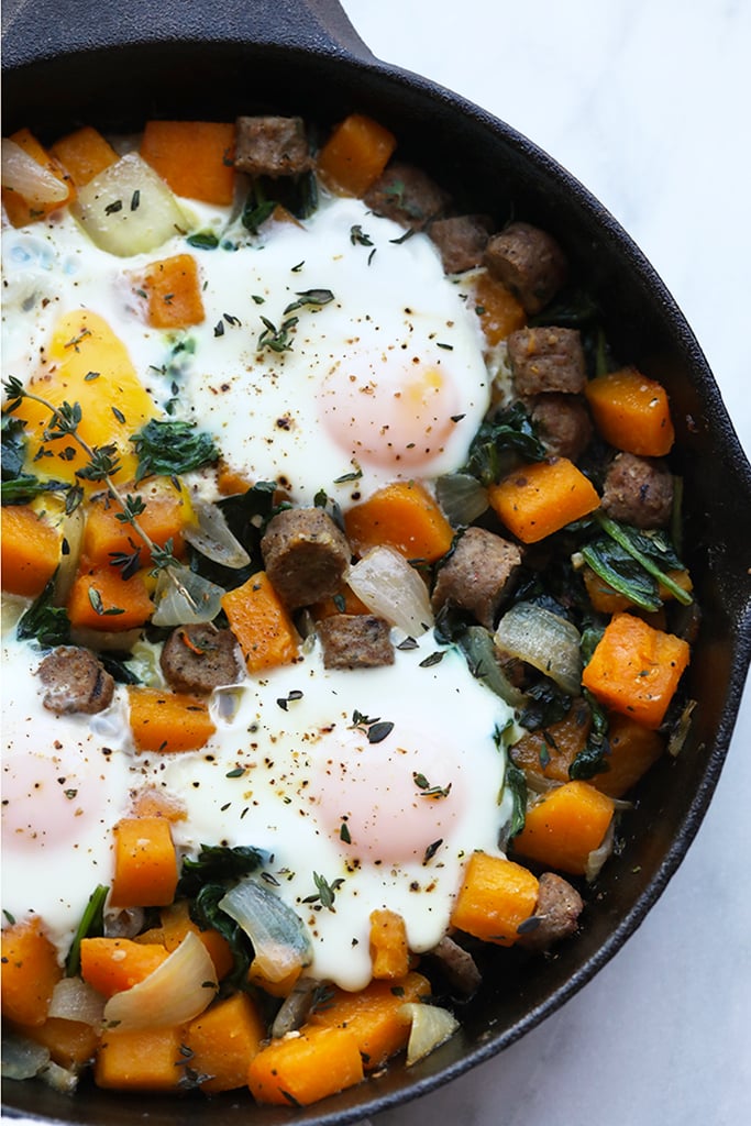 Butternut Squash and Sausage Breakfast Hash With Baked Eggs