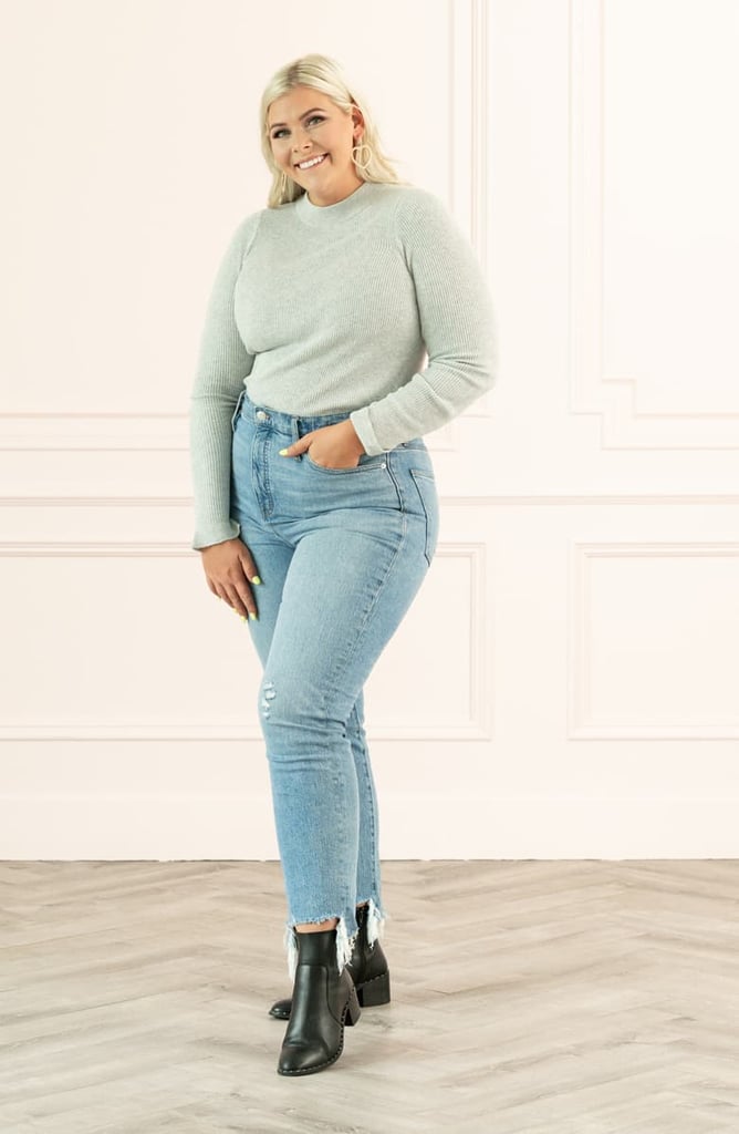Rachel Parcell Mock Neck Ribbed Long Sleeve Sweater