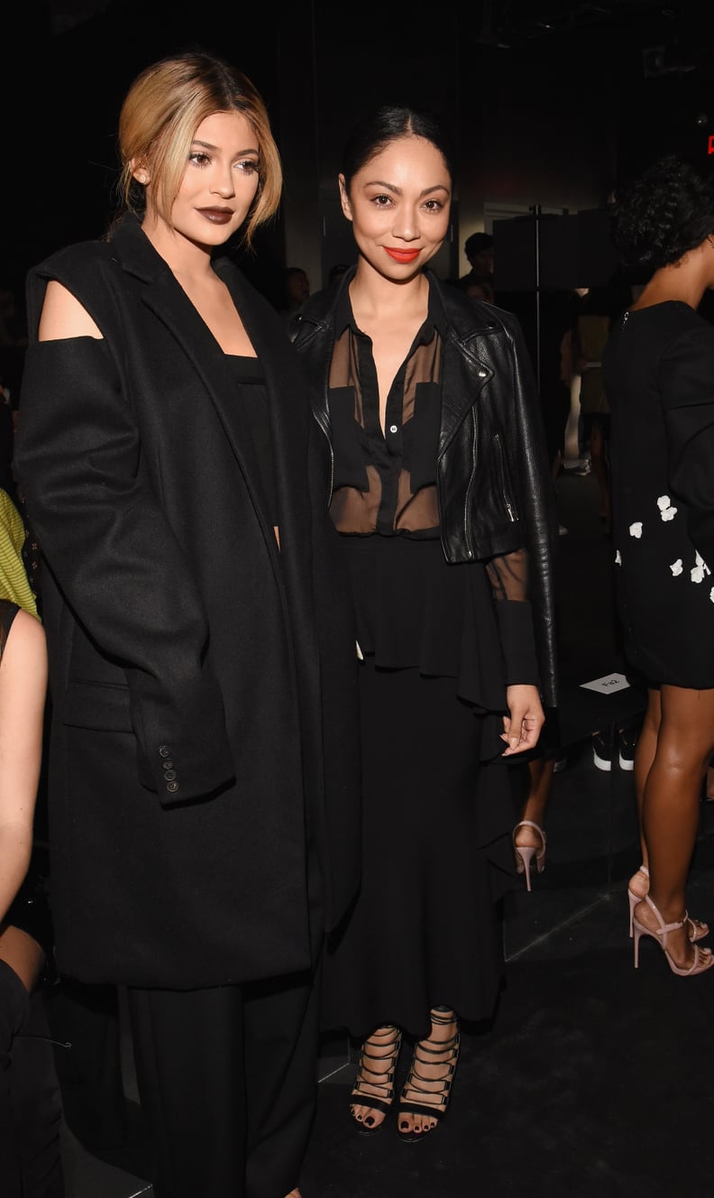 Kylie in Vera Wang at her Spring 2016 show with Monica Rose.