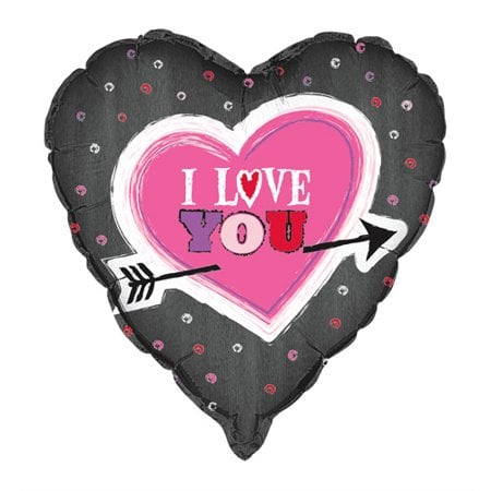 I Love You Arrow Valentine Heart Balloon
