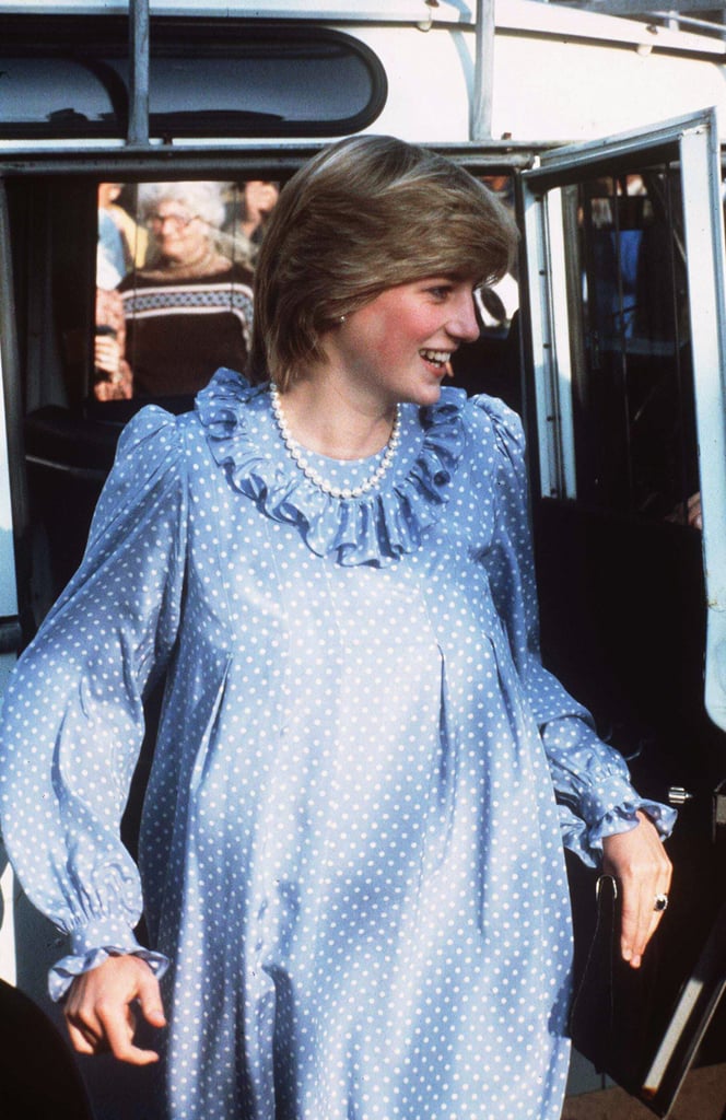 A take on Italian style: Princess Diana stepped out in a long-sleeved polka dot dress while on a trip to the Scilly Isles in April 1984. She finished the look off with a timeless string of pearls.