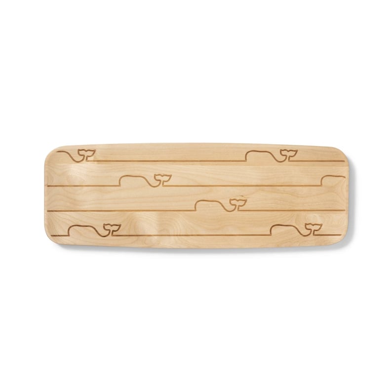 Whale Line Rectangle Wooden Serving Tray