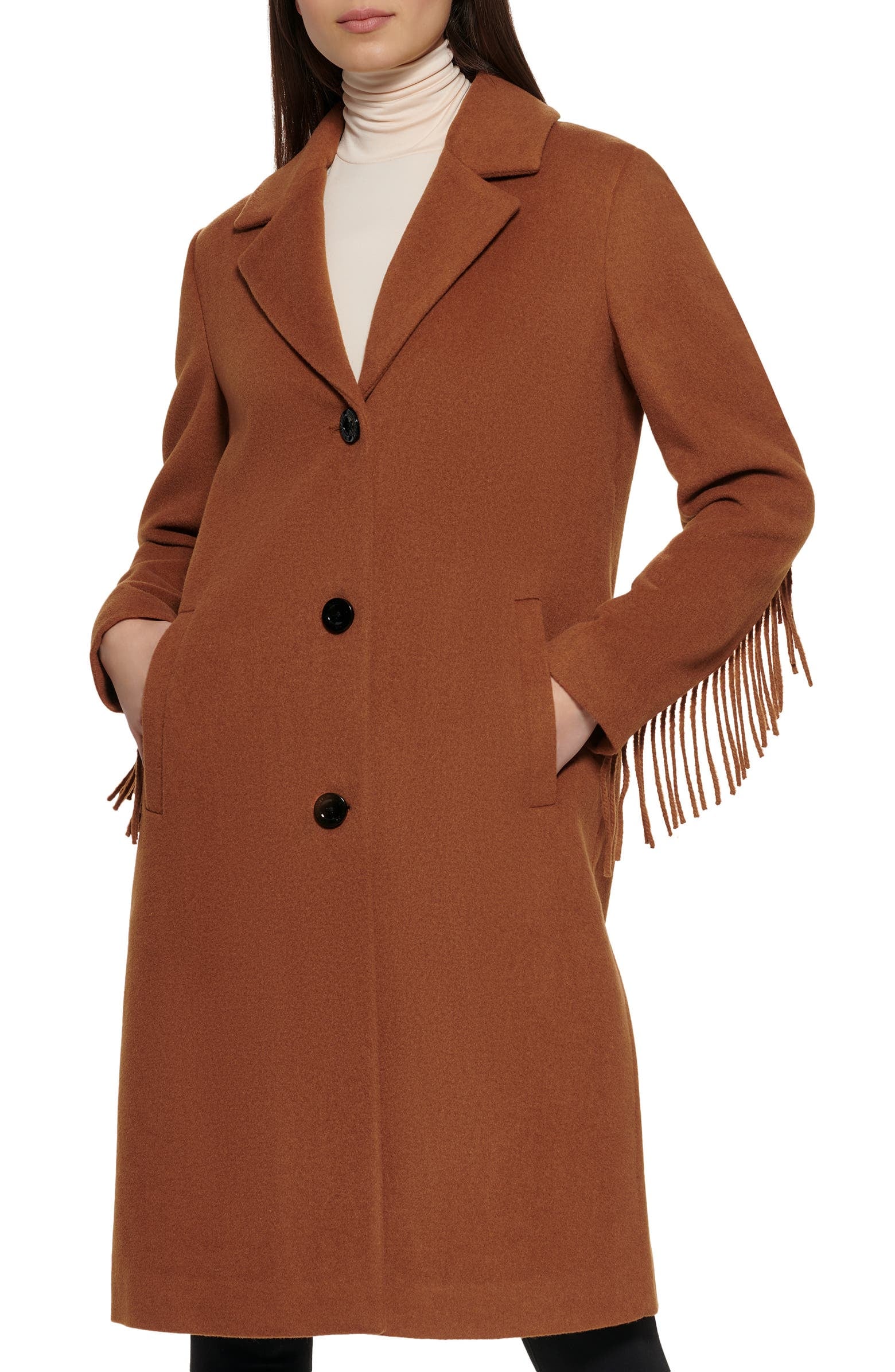 Long new arrivals fringe coat