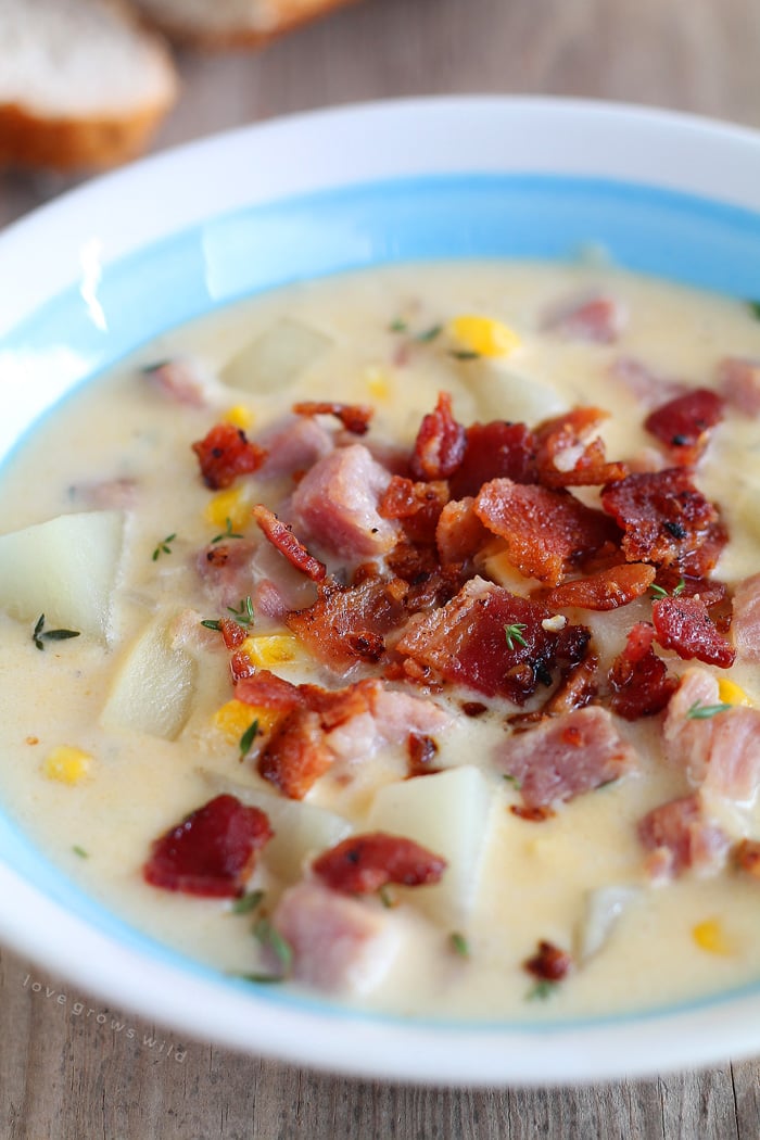 Entrée: Cheesy Ham and Potato Chowder