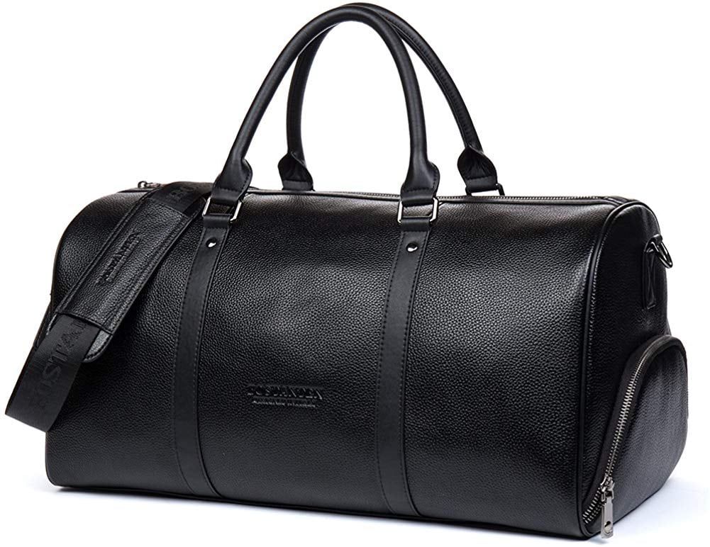 Genuine Leather Weekender Overnight Duffel Bag