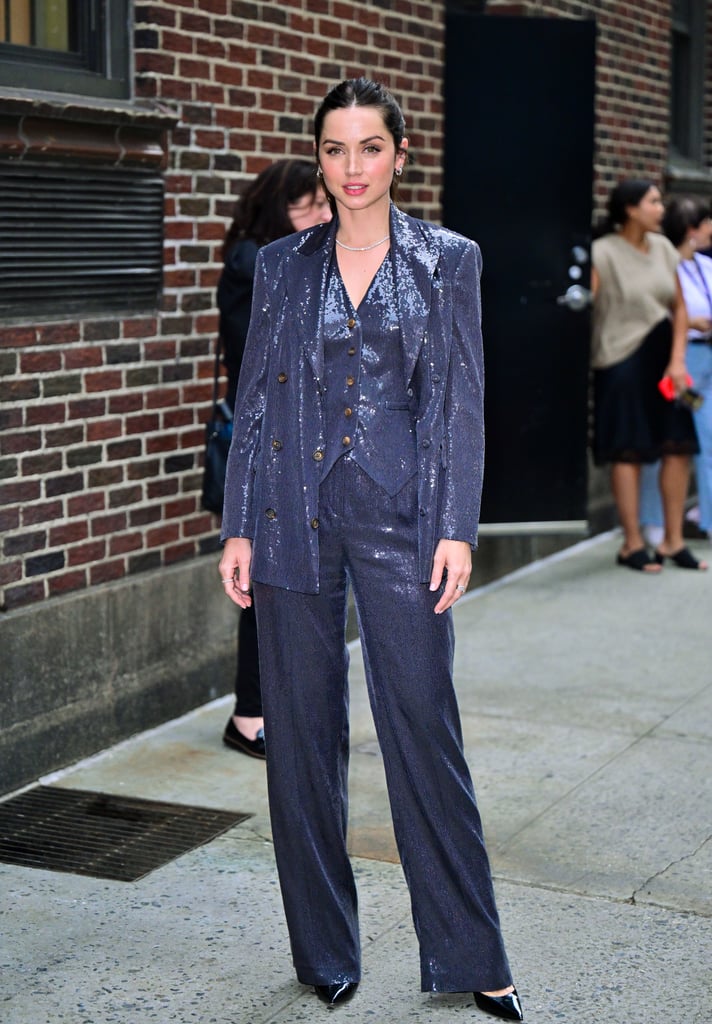 Ana de Armas Wears Sequin 3-Piece Suit