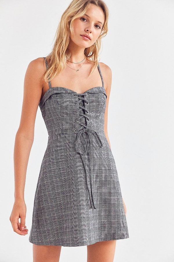 Cooperative Plaid Corset Mini Dress