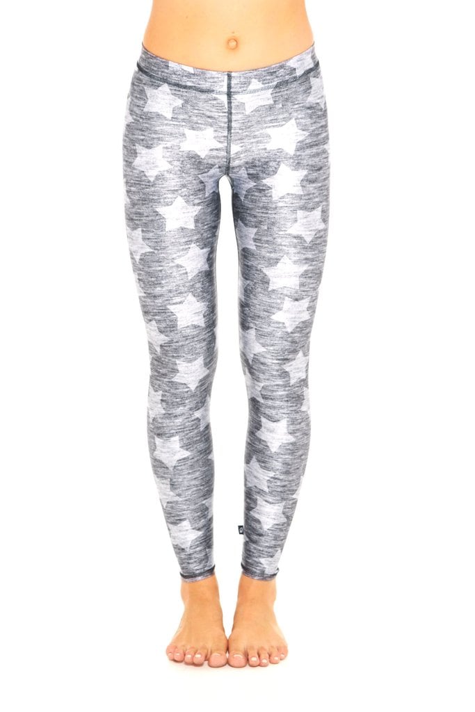 Terez Women's Heathered Gray Stars Leggings