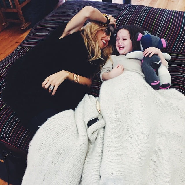 Rachel Zoe snuggled with her son Skyler under a cashmere blanket. 
Source: Instagram user rachelzoe