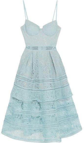 Self-Portrait Tiered Paneled Guipure Lace Dress