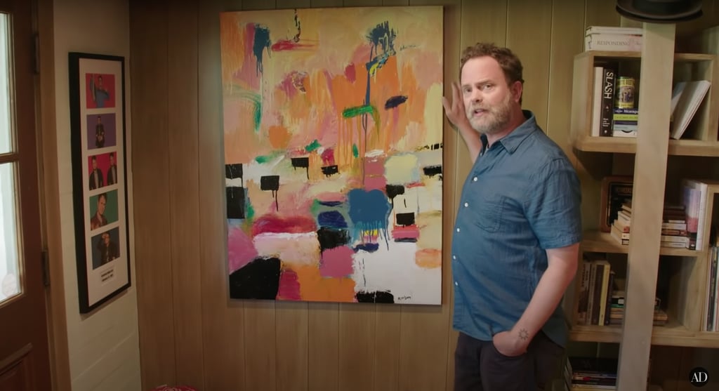 Opposite of Rainn's desk is the last piece of art his late father worked on.