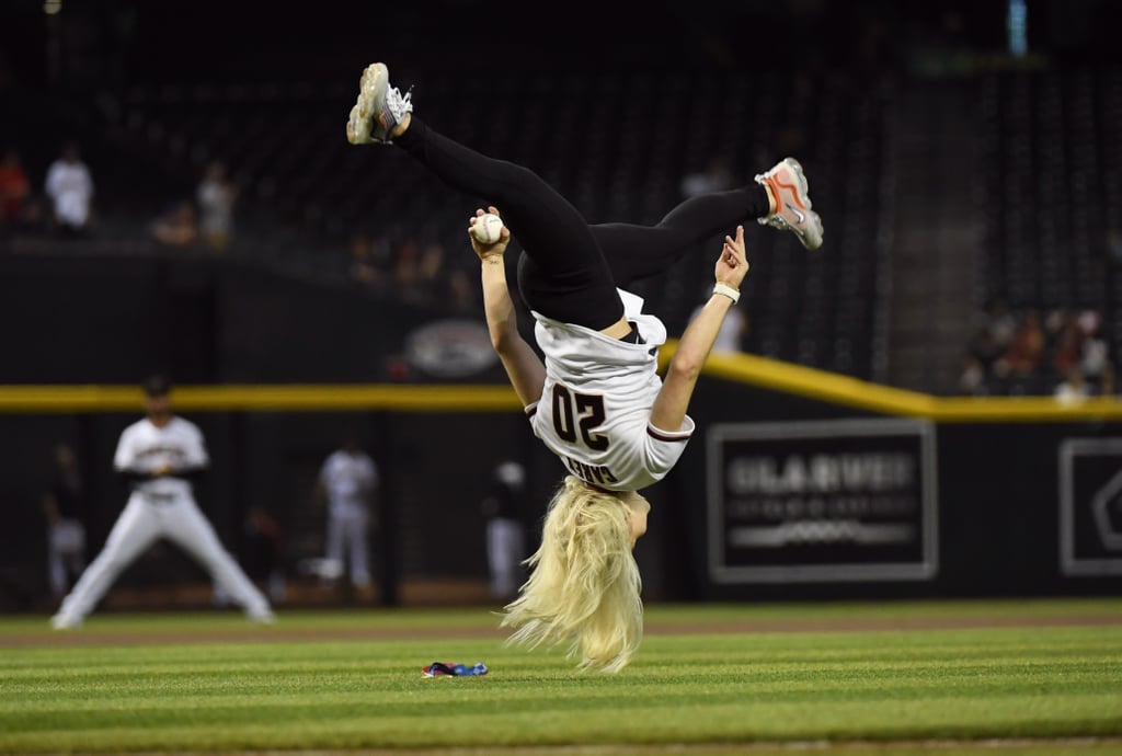 Watch Gymnast Jade Carey Flip Into First Pitch at MLB Game