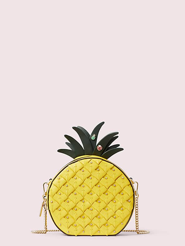 kate spade, Bags, Kate Spade Tropical Wicker Straw Trunk Bag With  Pineapple Bag Charm