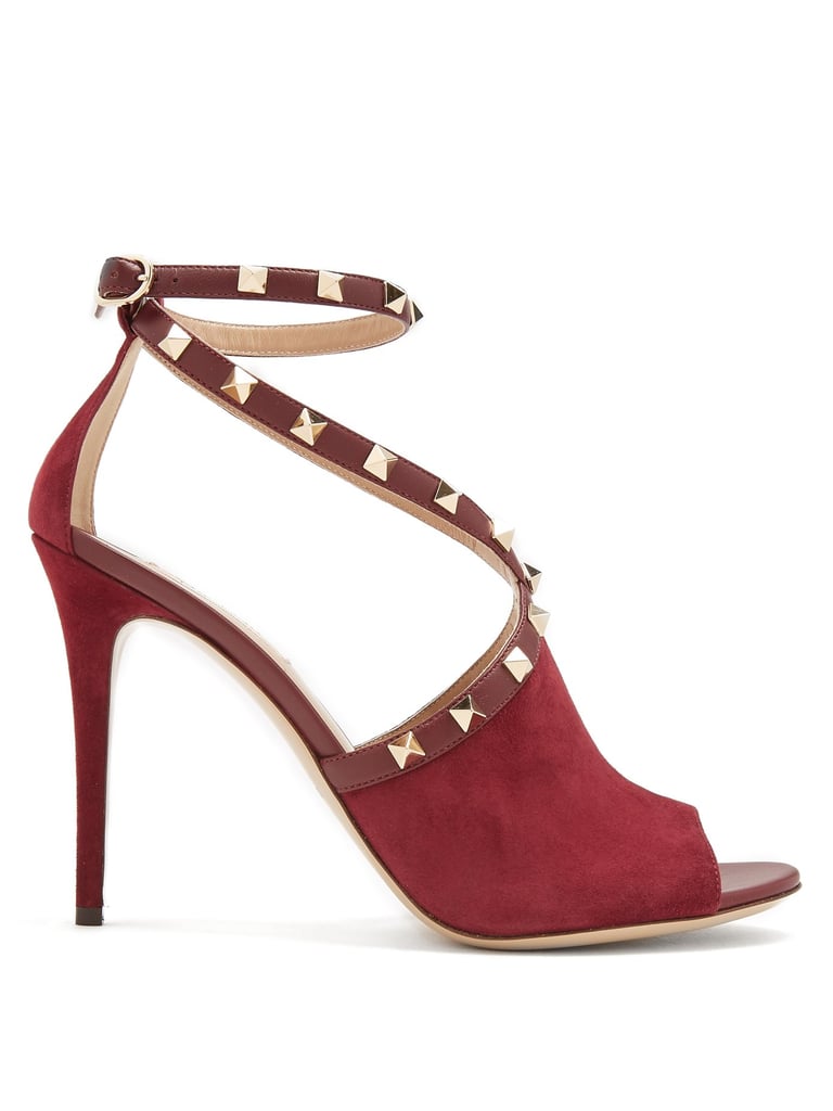 Our Pick: Valentino Rockstud Cross-Strap Suede Pumps