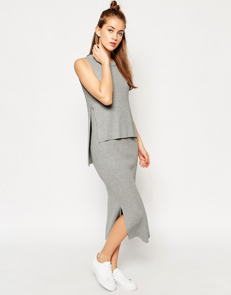 ASOS Maxi Dress in Rib Double Layer Detail ($61)