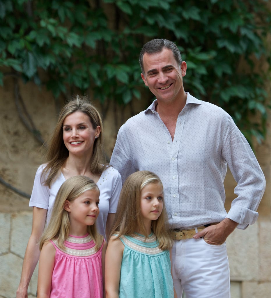 In August 2014, the Spanish royal family posed for photos outside