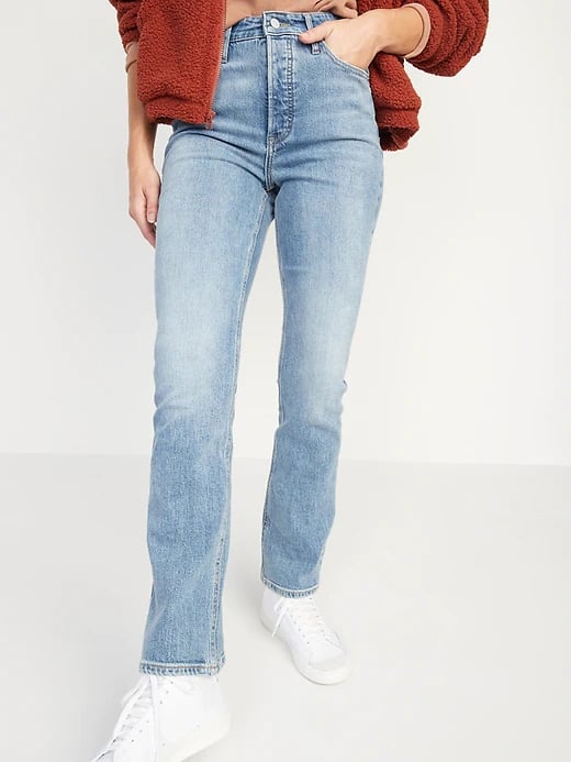 Old Navy Extra High-Waisted Button-Fly Sky-Hi Kicker Boot-Cut Jeans