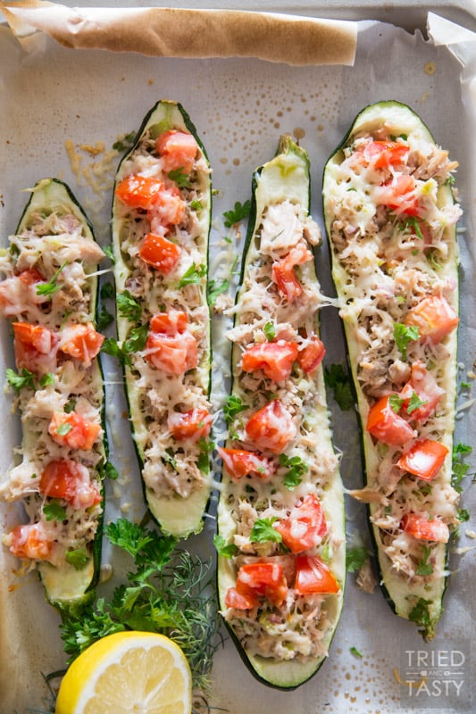 Healthy Courgette Tuna Melts