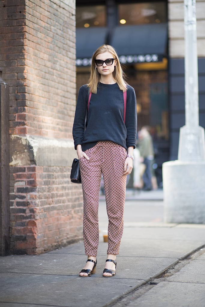 Update your staple Summer knit with a great pair of printed trousers ...